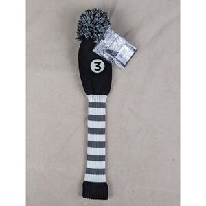 Maxfli 3 Fairway‎ New Knit Head Cover MX493 Black White